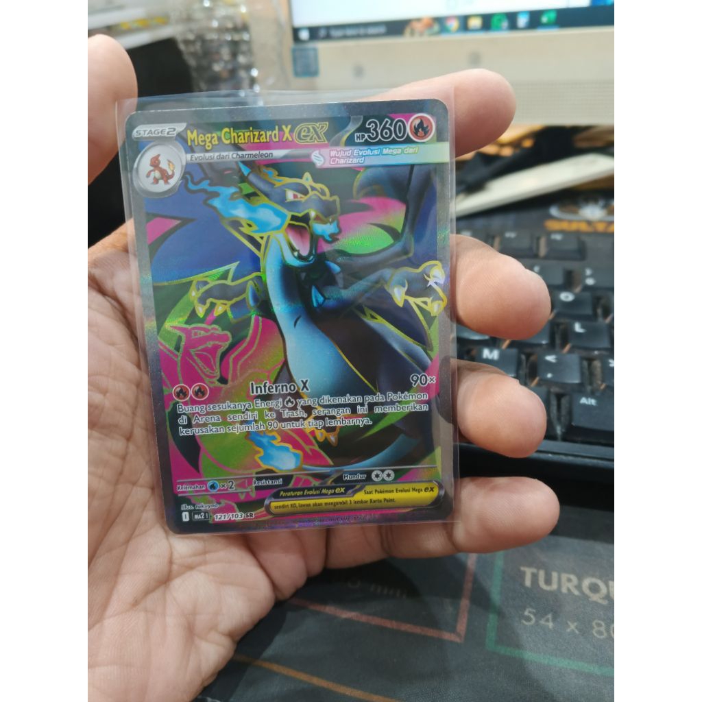 Mega Charizard X EX SR 121/103 Kobaran Biru