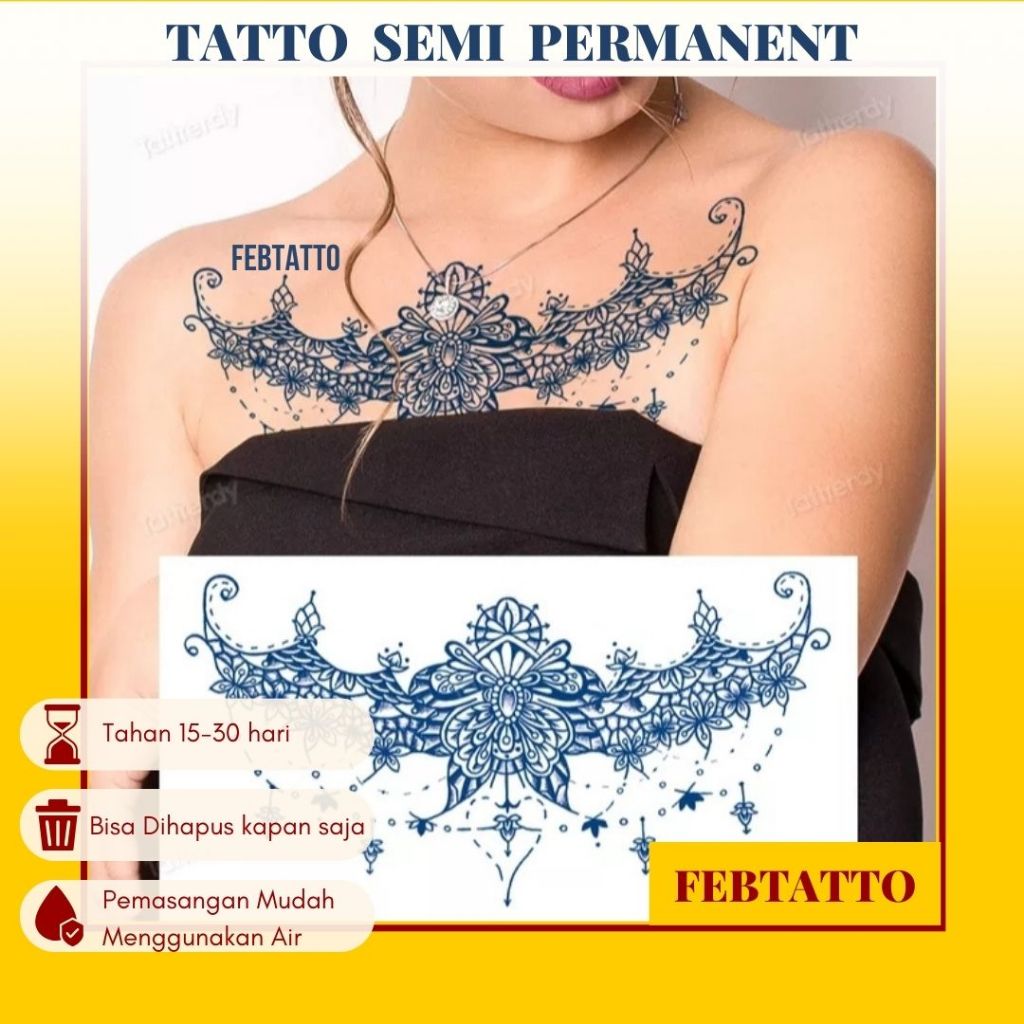 FRUIT INK Temporary Tattoo Full Chest Semi Permanent Motif Aesthetic Tattoo Temporary Tattoo Sticker