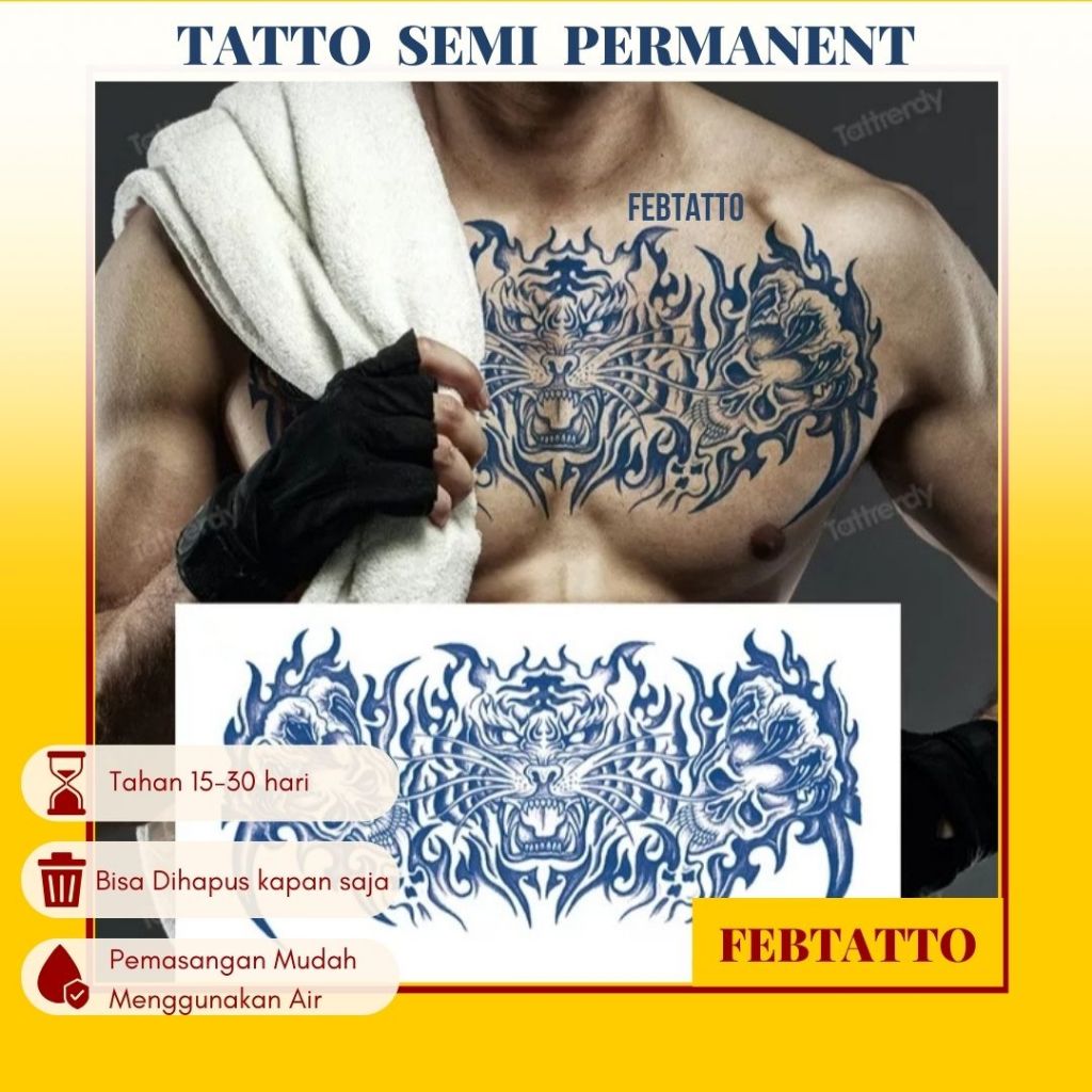 FRUIT INK Temporary Tattoo Full Chest Semi Permanent Motif Aesthetic Tattoo Temporary Tattoo Sticker