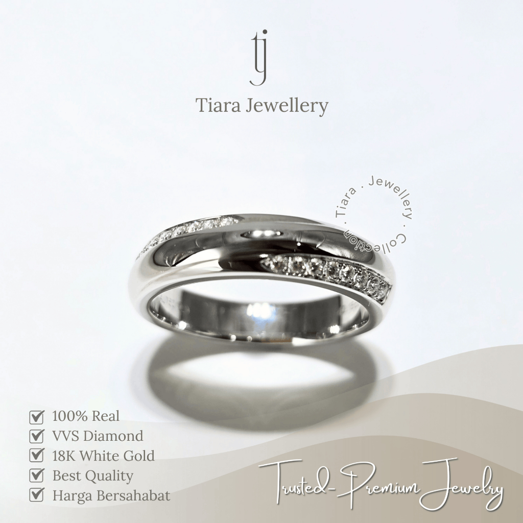 Tiara Jewellery - Women VVS Diamond Proposal Simple Wedding Ring [WL91] / Cincin Wanita Berlian Asli