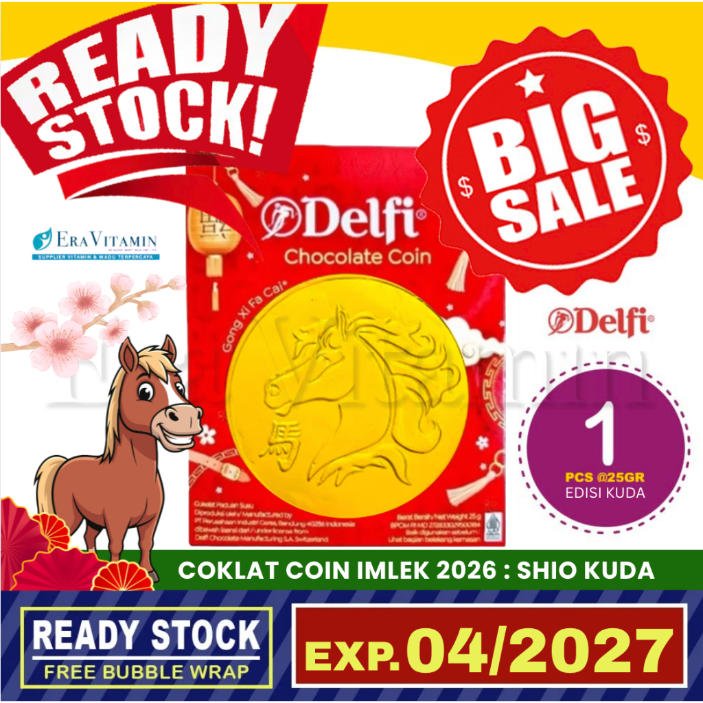 DELFI Gold Coin Milk Chocolate 25 Gr Imlek CNY Chococoin koin coklat KUDA