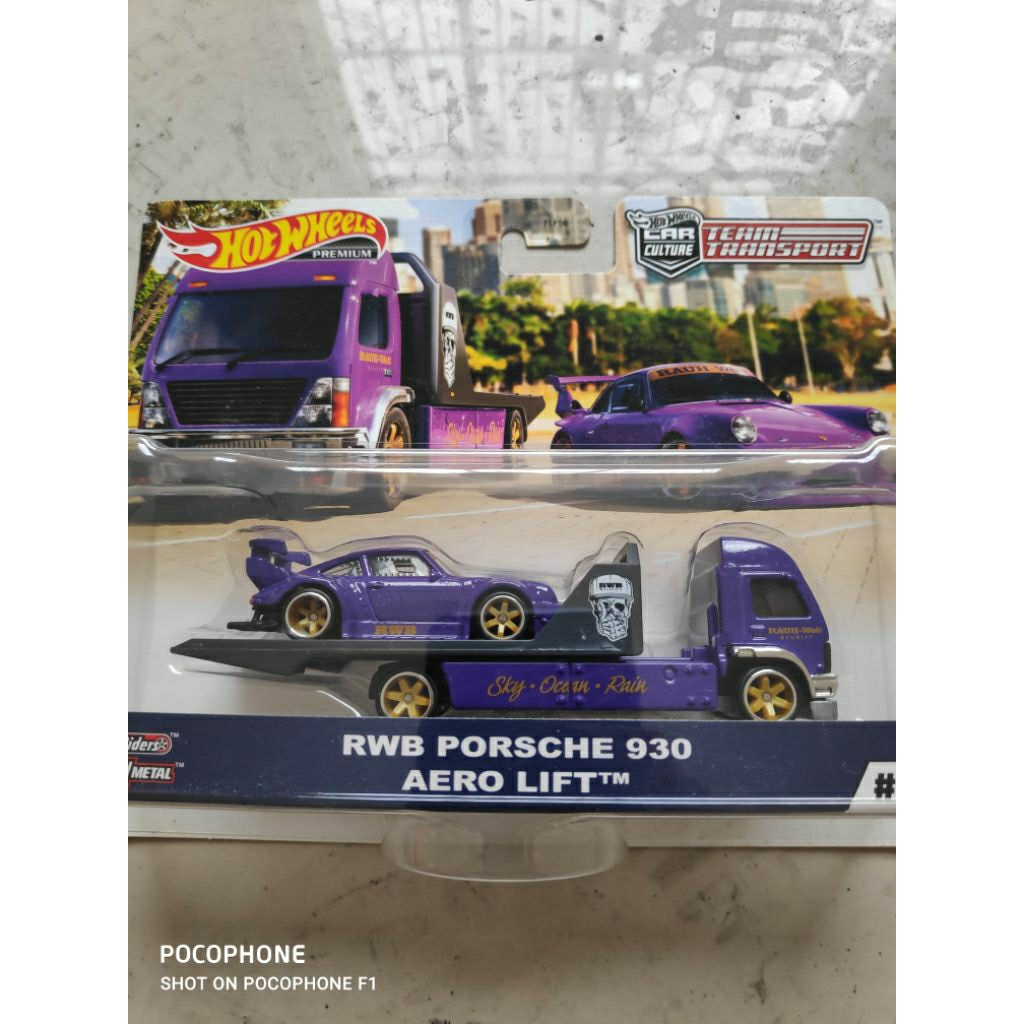 hot wheels team transport rwb Porsche 930 aero lift purple ungu premium ban karet langka bkn 911 gt2