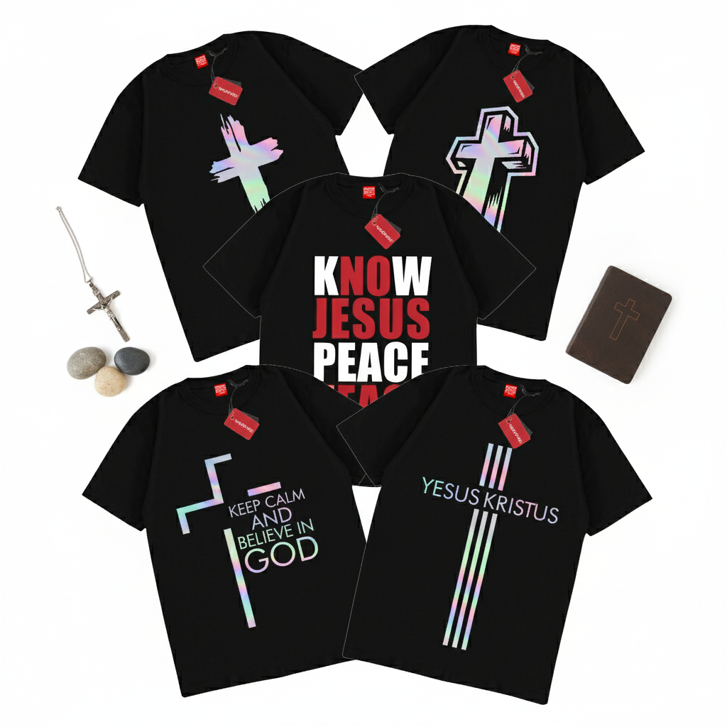 SAKAZUKI Kaos Baju T Shirt Distro Anak Gambar SALIB YESUS KRISTUS NATAL SANTA CLAUS Rohani Kristen