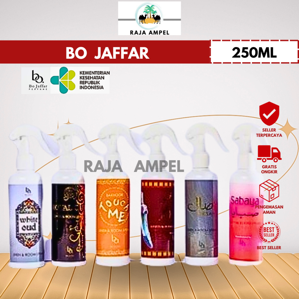 Pengharum Parfum Ruangan BO JAFFAR  Sabaya, Royal OUD 250 ml Original Aroma Oud Dupa Khas Arab Linen