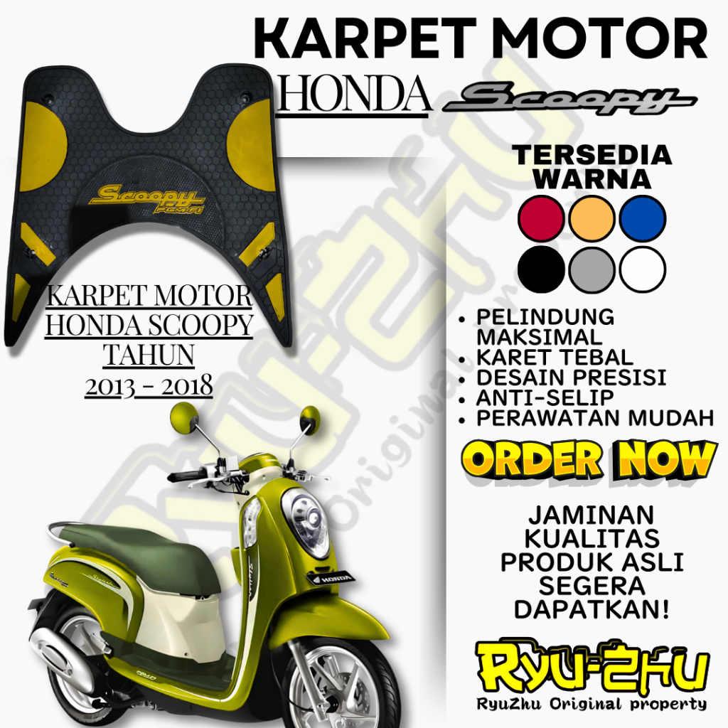 Karpet MURAH Honda Scoopy (2013 - 2018) scoopy old - Karpet Alas Kaki Rubber