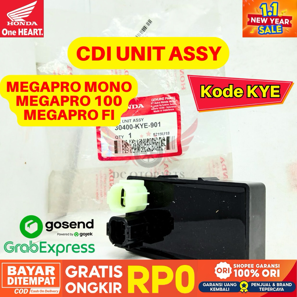 KYE CDI UNIT ASSY MEGAPRO ORIGINAL AHM HONDA, CDI ORIGINAL MEGAPRO MONOSHOCK, CDI UNIT ASSY, CDI MEG