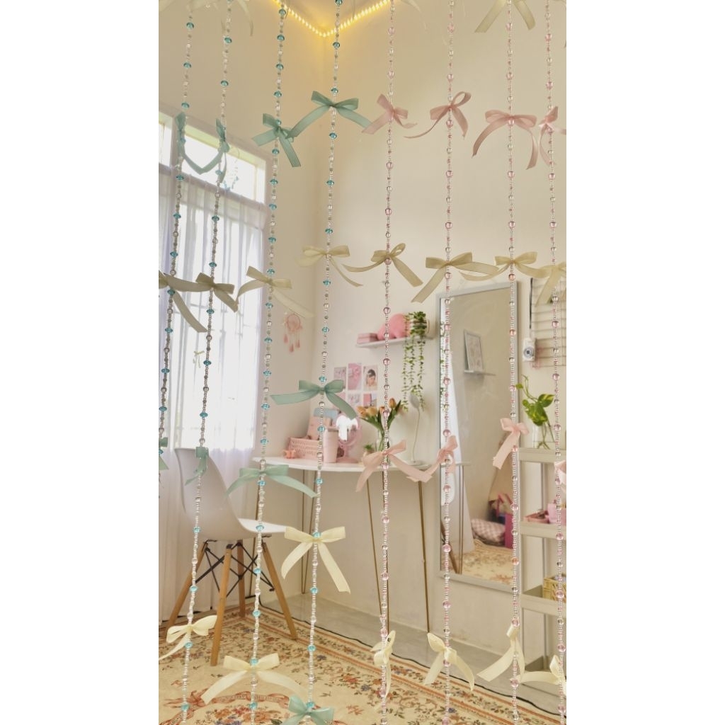 tirai manik-manik coqquote (per 1 tali) | dekorasi estetik| tirai pintu/jendela