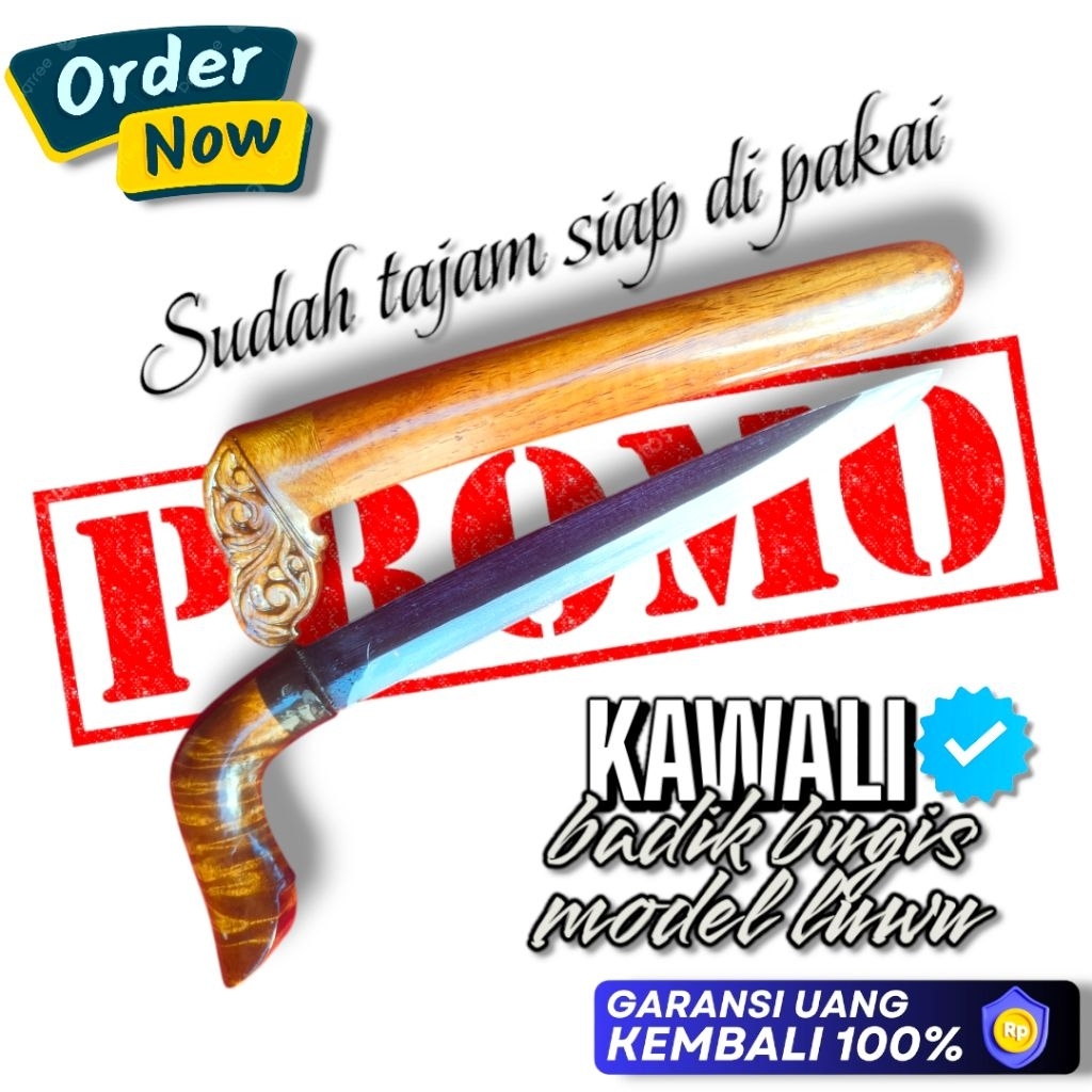 BADIK BUGIS LUWU SUPER TAJAM GAGANG KAYU KERAS PERKAKAS MULTIFUNGSI