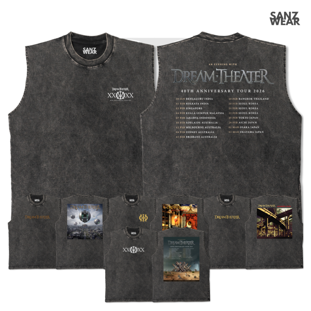 SANZ kaos singlet DREAM THEATER oversized sleeveless washed shirt | cotton combed 24s premium DT 6-1