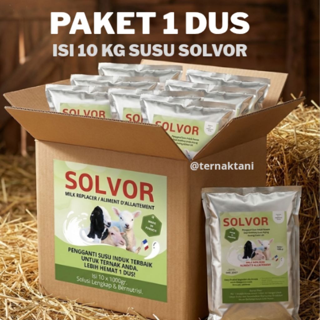 GROSIR 1 DUS ISI 10 KG SOLVOR SUSU PENGGANTI INDUKAN UNTUK TERNAK KAMBING, SAPI DAN DOMBA