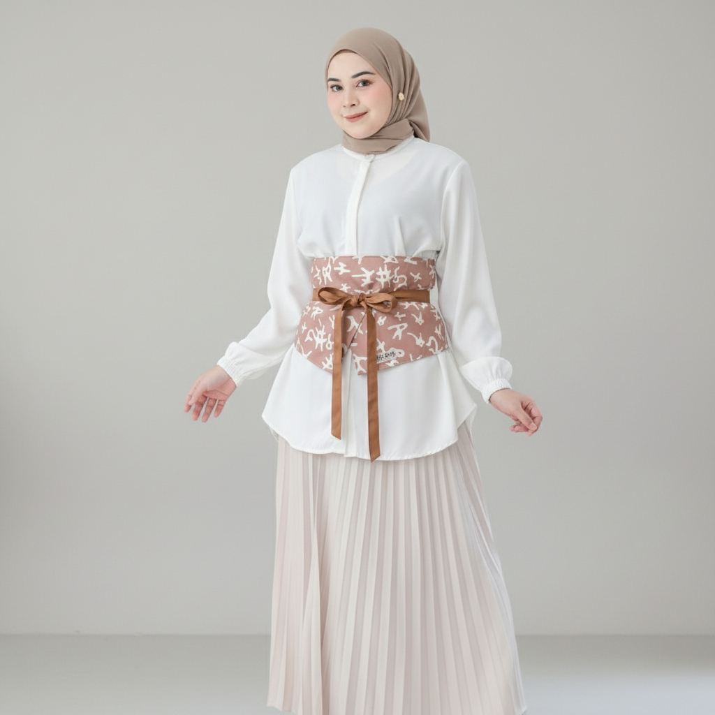 Delova Wardrobe - OBI BELT Motif Premium Jumputan [JUMBO] [BB<90] Batik Modern  Elastis Karet Angkin Kekinian Bahan Katun Viscose Ikat Pinggang Sabuk Wanita Terbaru Aksesoris Jawa