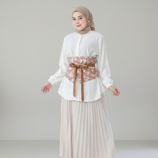 Delova Wardrobe - OBI BELT Motif Premium Jumputan [JUMBO] [BB<90] Batik Modern  Elastis Karet Angkin Kekinian Bahan Katun Viscose Ikat Pinggang Sabuk Wanita Terbaru Aksesoris Jawa