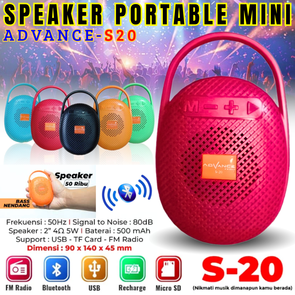 Speaker Advance S20 Bluetooth | Mini Speaker Aktif Advance S20 | Terbaru Speaker Super Bass Bluetoot
