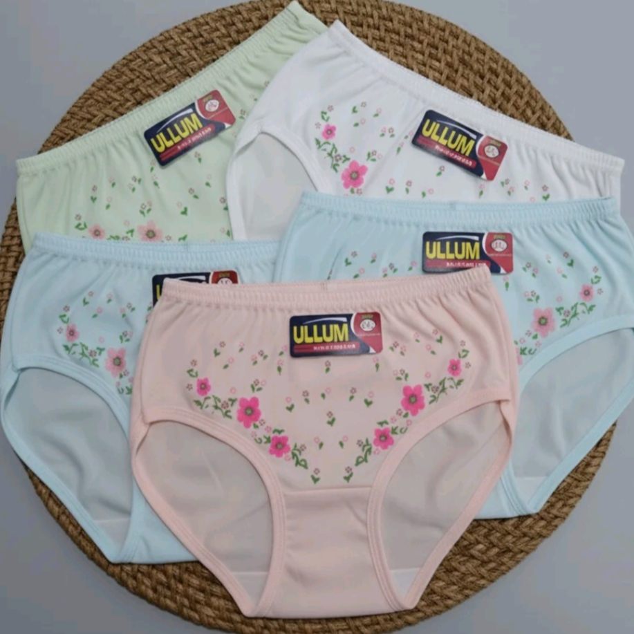 DISKON 12 PCS Celana Dalam Wanita Murah Bunga M-5L Jumbo CD cewek cangcut haid bumil busui LUSINAN