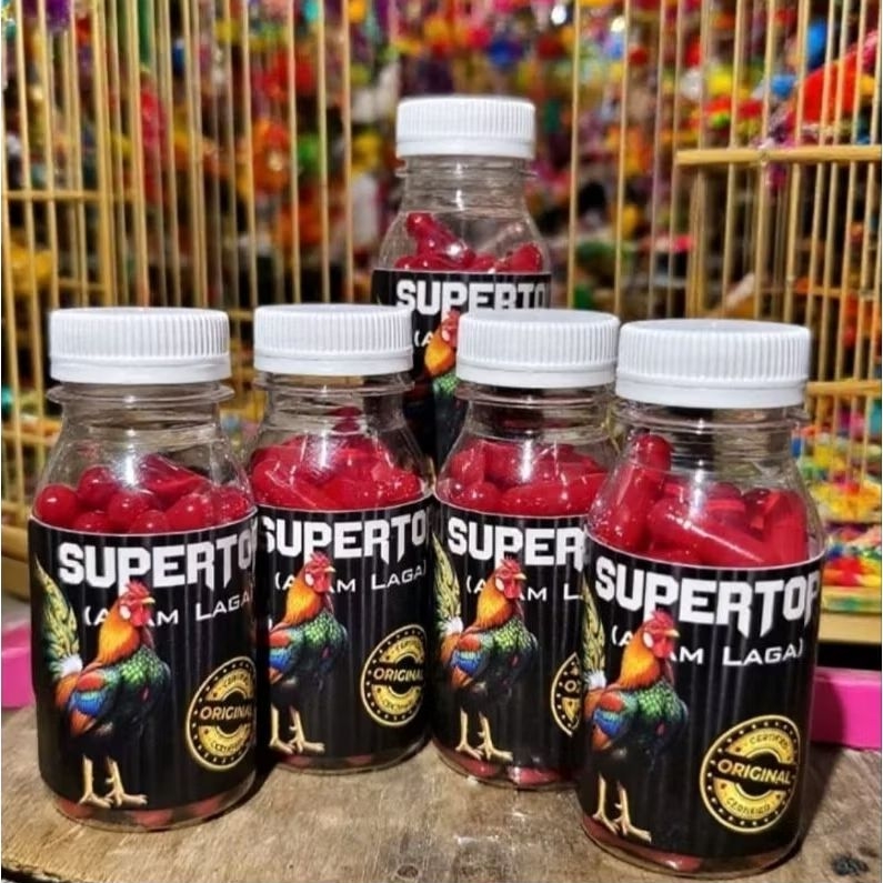 SUPERTOP VVIP Jamu Doping Ayam Laga Meningkatkan Daya Tahan Tubuh & Kinerja Ayam Pejantan Obat Hewan