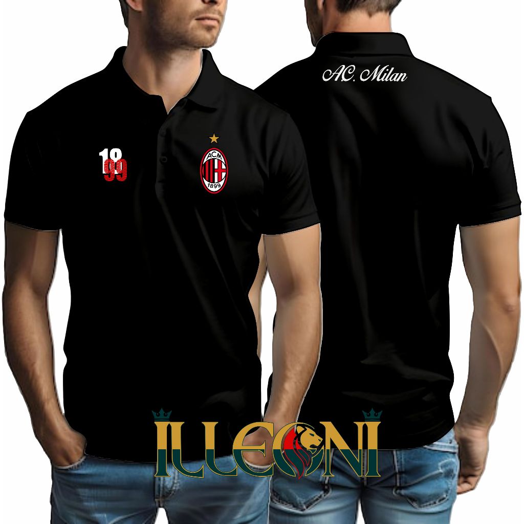 S _3XL Kaos Polo AC MILAN Pria Wanita poloshirt MILANISTI/ POLOSHIRT ACM