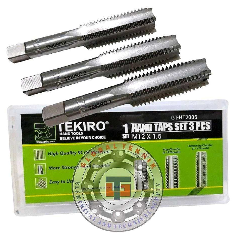 Hand Tap Set M12 X 1.5 mm 3 Pcs Tekiro - 1 Set Hand Tap M12x1.5 mm Tekiro