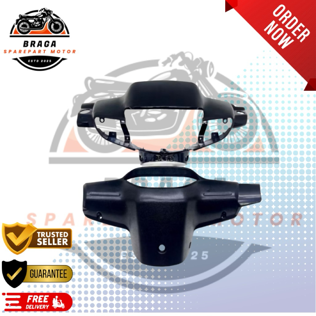 Batok Depan & Belakang Supra X Lama tromol Cover Kepala Motor Supra X lama warna Hitam