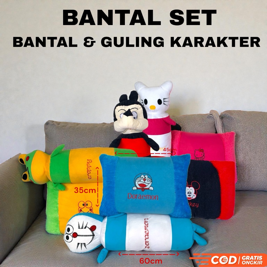Bantal Set Cinta Karakter Bantal Dan Guling Karakter Anak