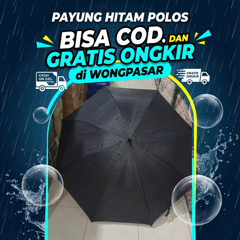 Payung Hitam Standard Simple Polos Import Quality / payung hitam polos,payung hitam osaka,payung hit