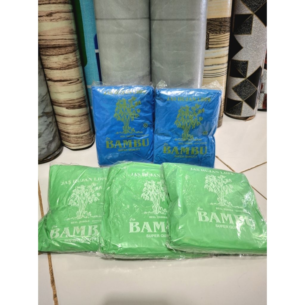 Jas Hujan Plastik BAMBU Ponco & jas hujan Celana