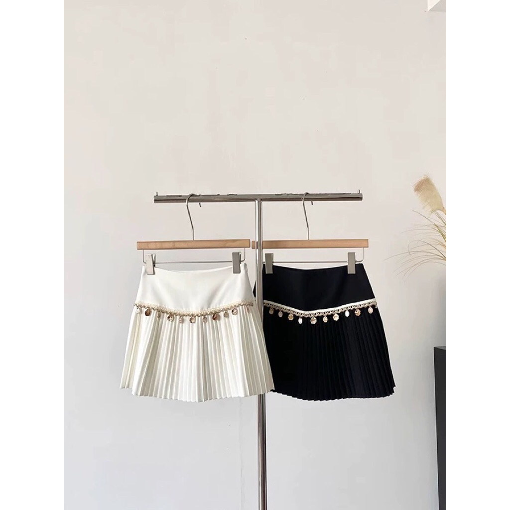 Rok Plisket Mini Wanita Premium | Rok Pendek Lipit Import