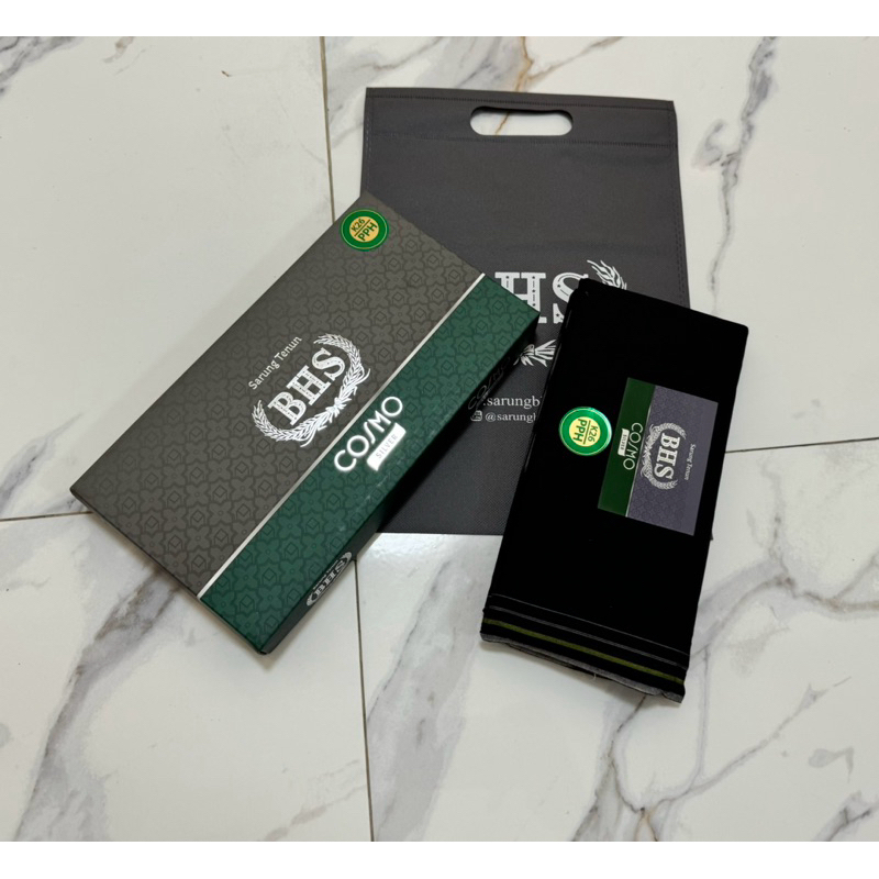 Sarung BHS Cosmo Polos Hitam GOLD//sarung bhs//sarung bhs original//sarung//bhs cosmo//COD