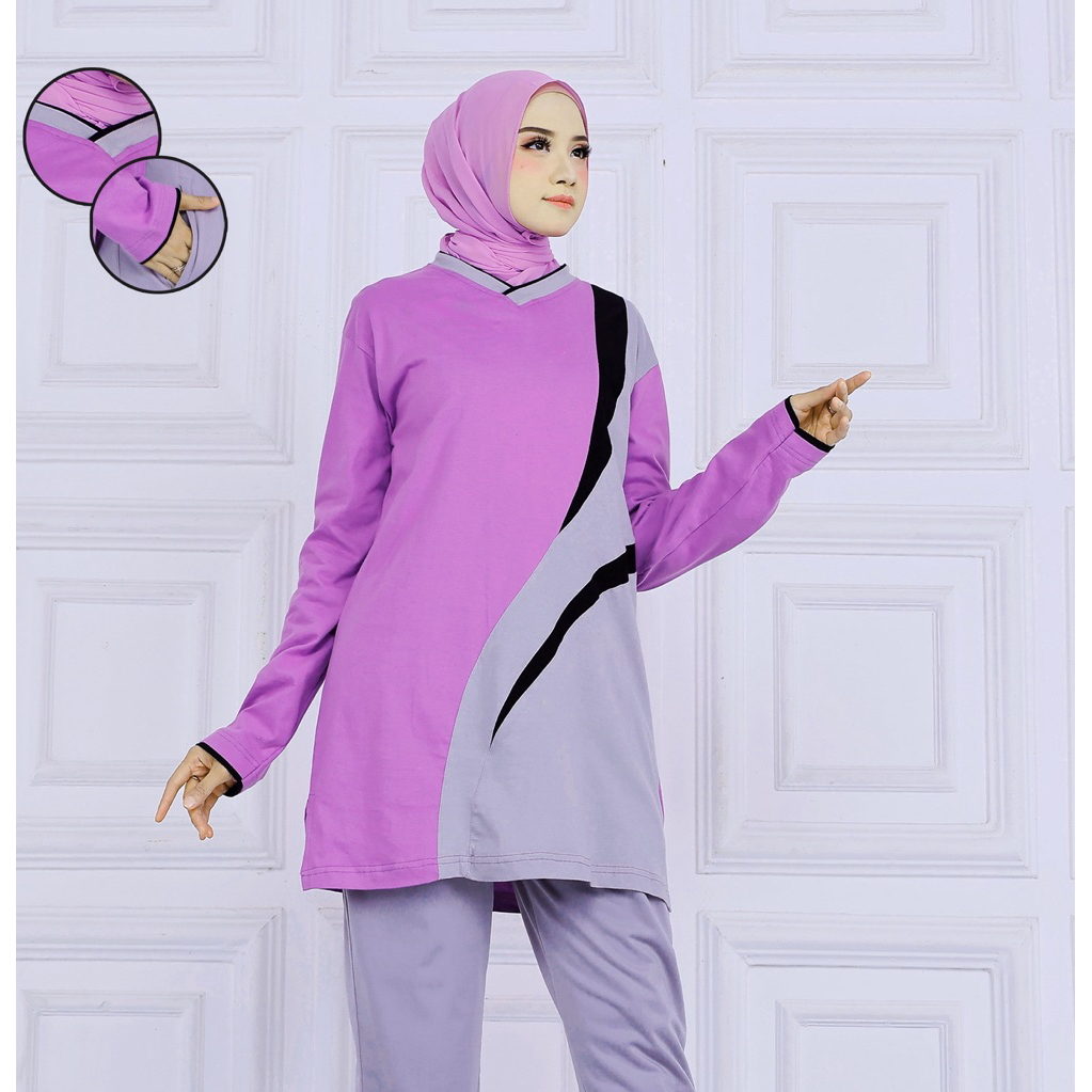 Atasan Olahraga Tunik Wanita muslim // kaos olahraga senam wanita muslimah