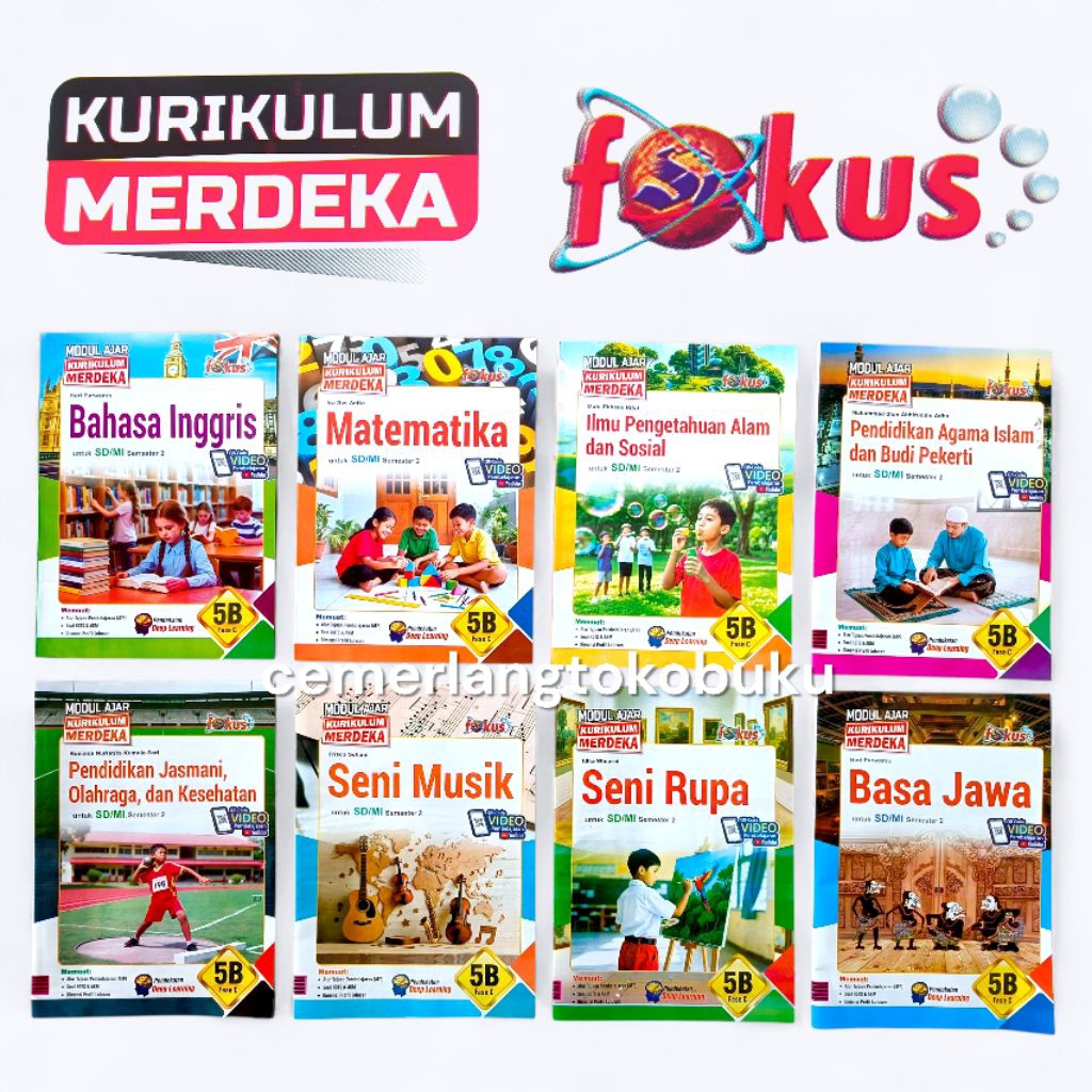 LKS Fokus Kelas 5 SD Kurikulum Merdeka Semester 1 dan 2 Matematika IPAS Pancasila Bahasa Indonesia I