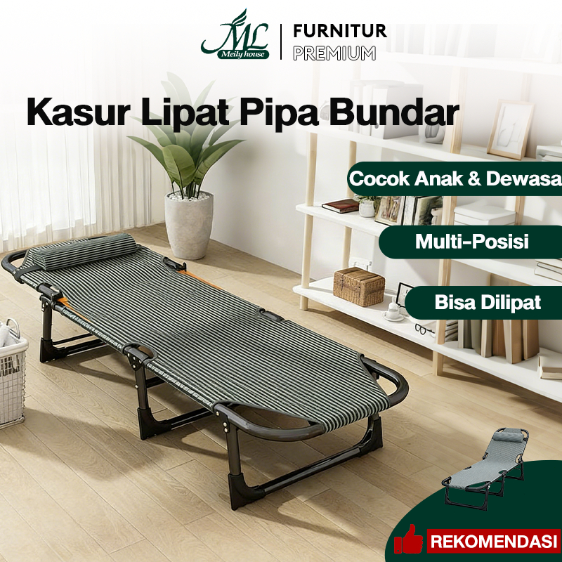 Ranjang Lipat Kursi Malas Tempat Tidur Lipat Kursi Santai Folding Bed Ukuran Anak-anak Ukuran Dewasa