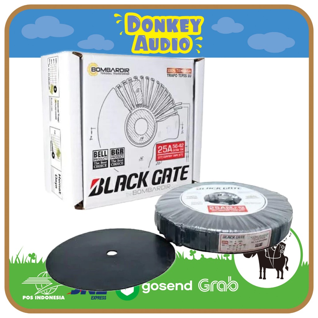 Trafo Toroid 25A CT 56V – 42V BlackGate Bombardir Tipis | Original | 100% Tembaga Murni Travo Toroid