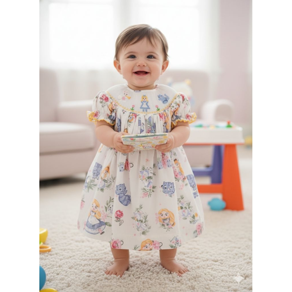 pl smocked dress anak