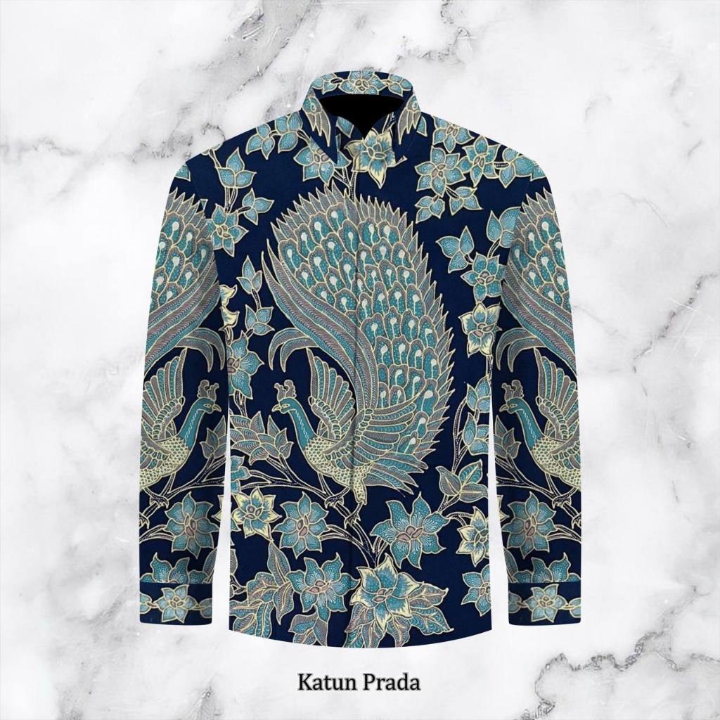 KAIN KEMEJA BATIK PRIA BATIK TULIS KATUN PRADA/TINTA EMAS ASLI PEKALONGAN-KAIN PRADA GOLD-MS09