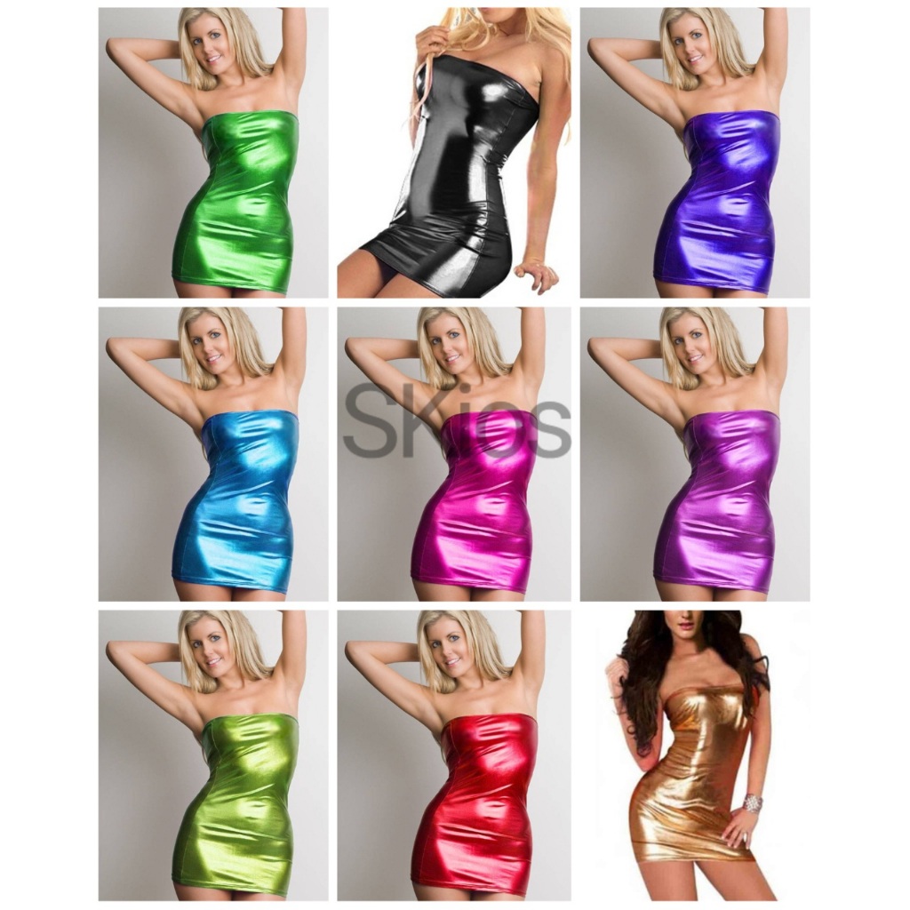 Lingerie Patent Leather Mini Dress Bodycon Shiny L391