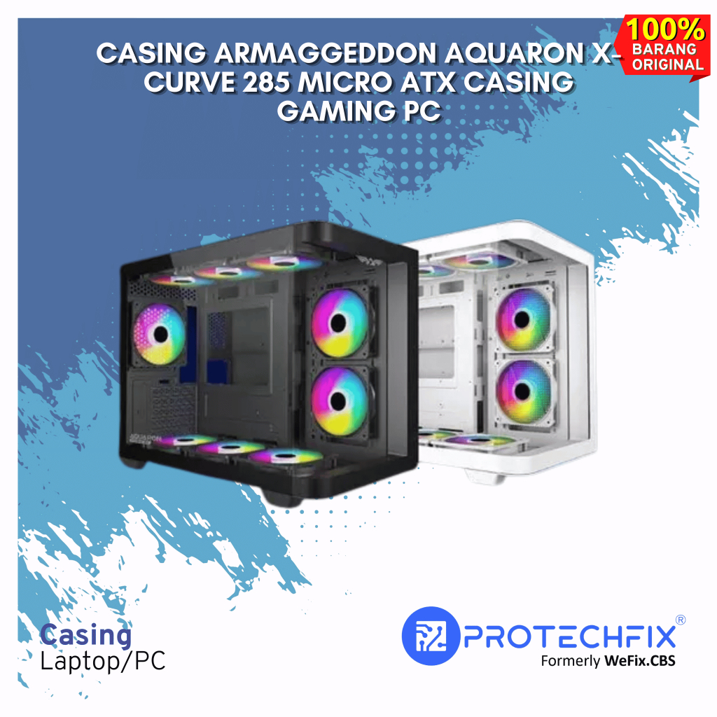 Casing Armaggeddon AQUARON X-Curve 285 Micro ATX Casing Gaming PC