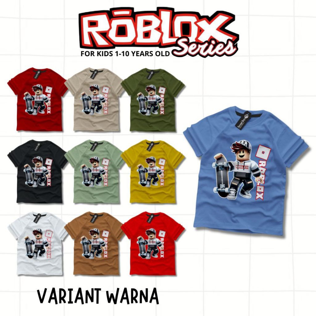 kaos roblox sablon dtf premium baju anak roblox new
