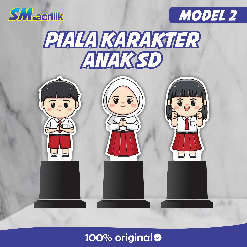 PIALA AKRILIK ANAK SD Model 2 | Piala Akrilik Kelulusan Sekolah - Piala Anak SD