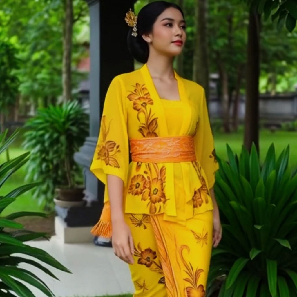 Kain kebaya lukis/bahan kebaya lukis/bahan kain kebaya