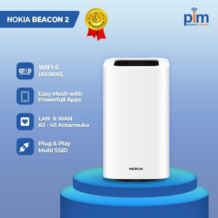Nokia Wifi Beacon 2 Home Wifi Gateway/Router Extender Repeater WiFi 6 AX1800 Easy Mesh Plug & Play M