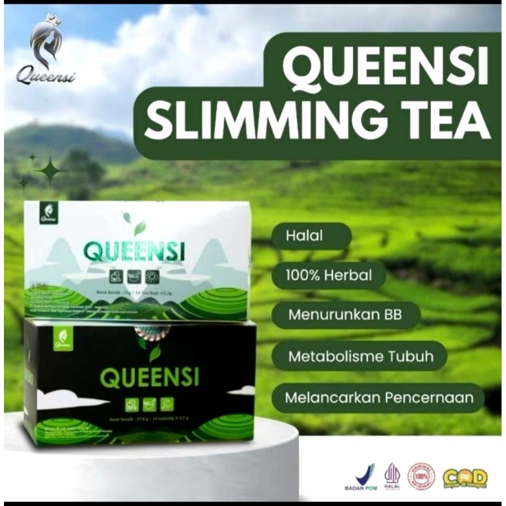 Teh Diet Penurun Berat Badan | Queensi Slimming Tea pagi dan malam | teh membantu menghilangkan lema