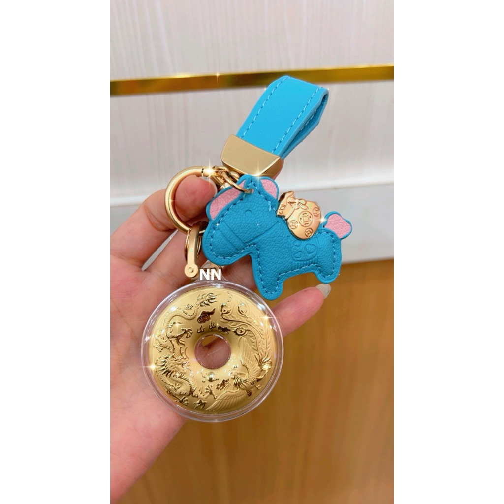 Gantungan Kunci / HP MINI GOLD Naga Merak (EMAS HONGKONG 999)