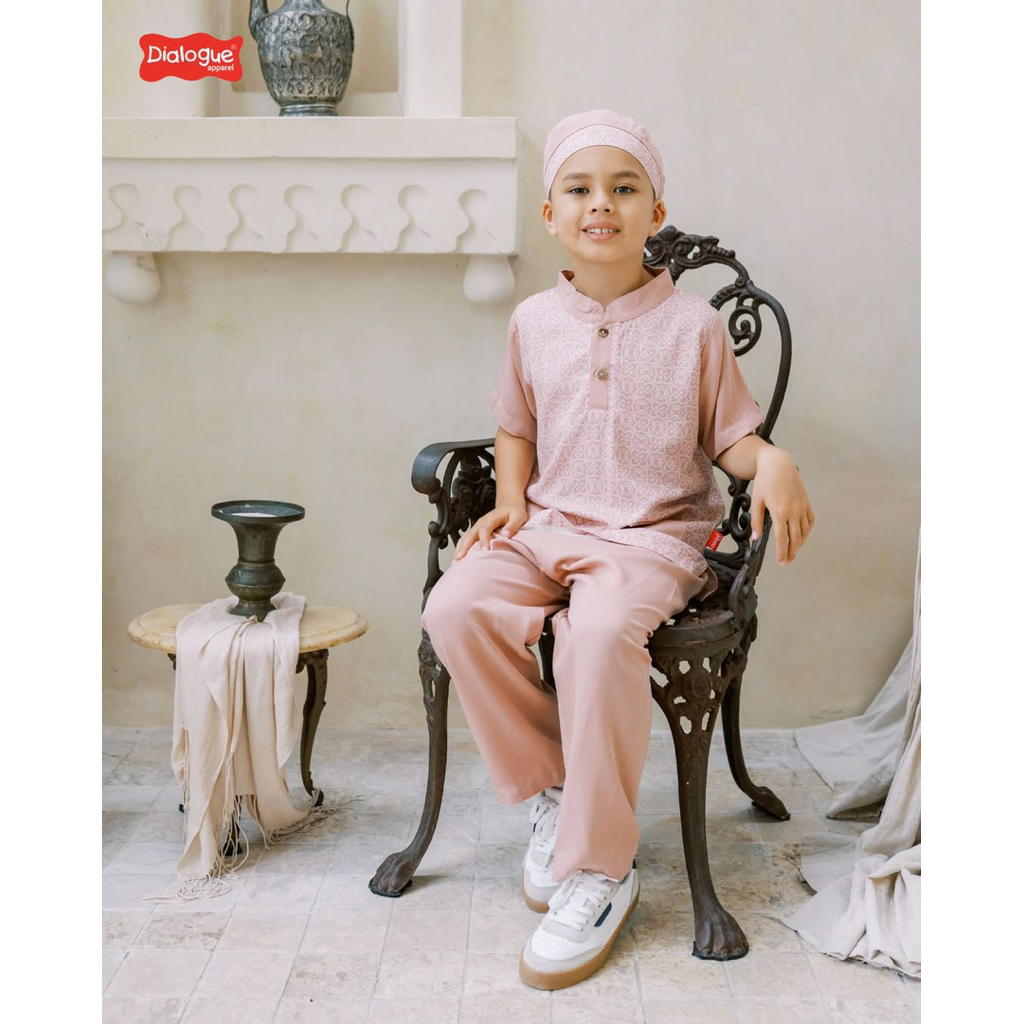 Dialogue Baby Apparel - Raya Collection - Ghifari Setelan Koko Anak Set Peci - Baju Muslim Anak