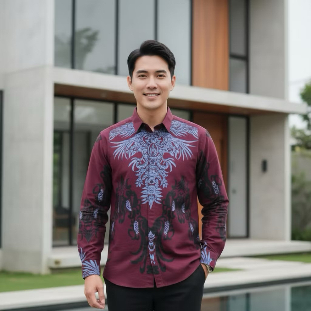 BAJU BATIK PRIA LENGAN PANJANG batik pria katun premium