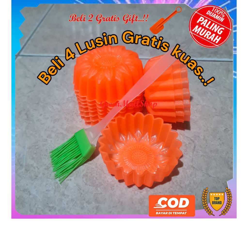 Diskon 48 Pcs Cetakan Puding Agar Kue Teratai Talam Kering Bolu Putu Apem Jelly Spiral Coklat Bulat