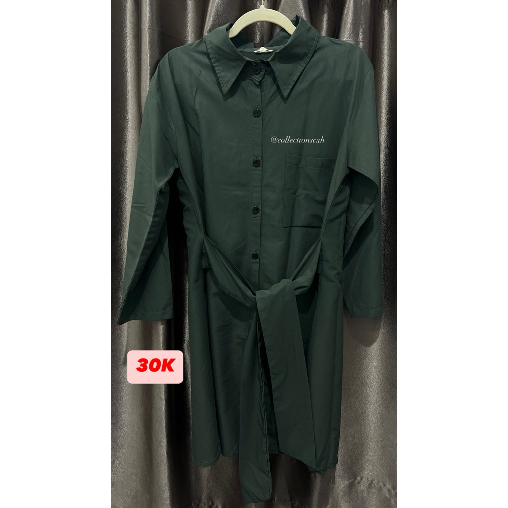 tunik ikat hijau emerald