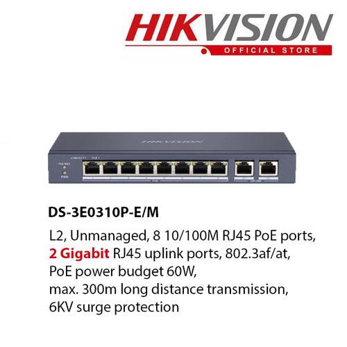 SWITCH POE GIGABIT HIKVISION 8 PORT SMART SWITCH