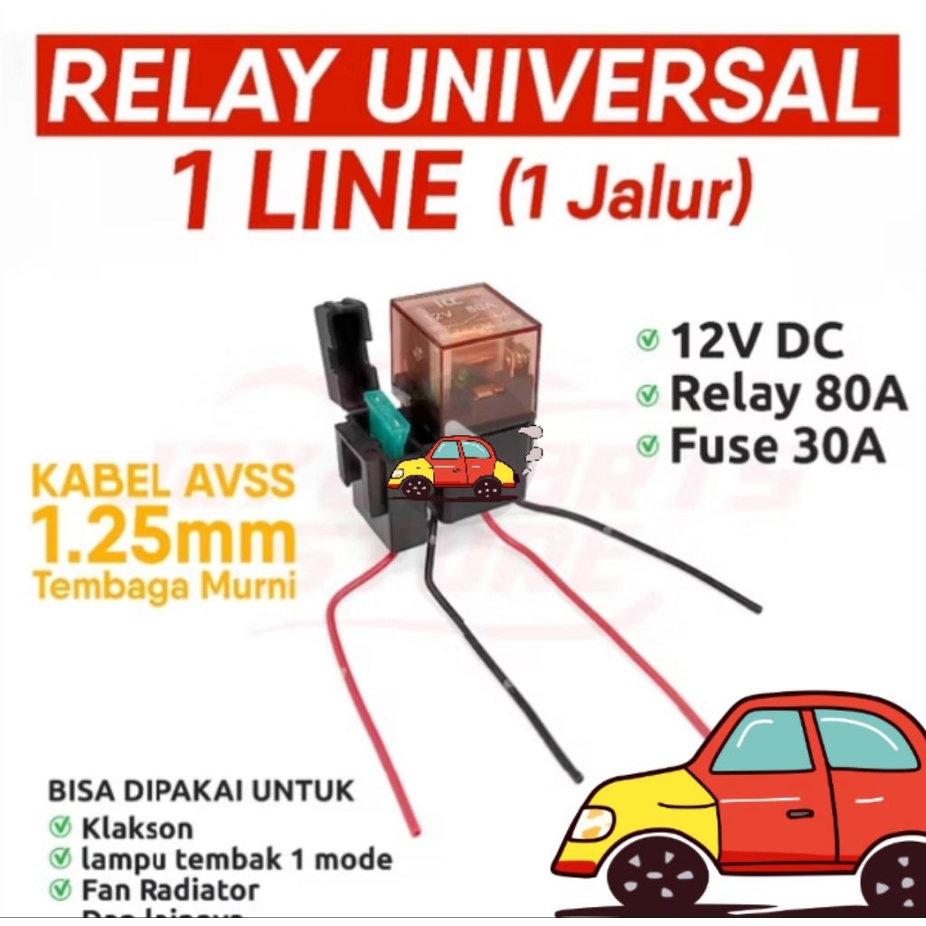 Kabel Relay Klakson Kabel Relay Lampu Biled Lampu Tembak Lampu Led Kabel Relay Set Lampu Mobil Lampu