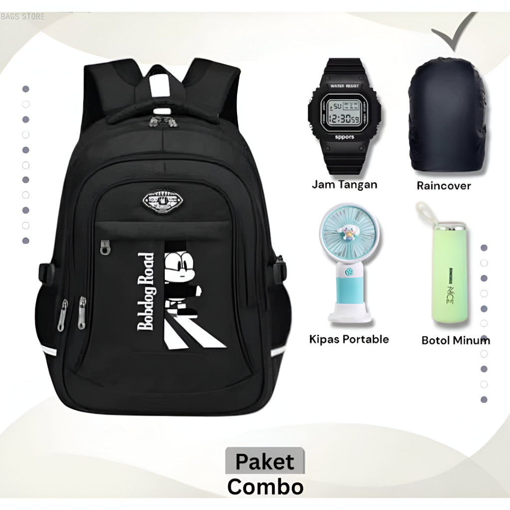 Tas Ransel Anak Sekolah Bobobog sd smp sma laki-laki perempuan multifungsi cocok buat anak cowok cew
