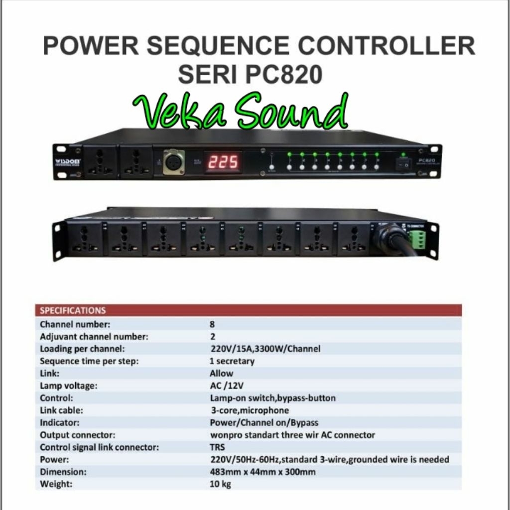 Power Squencer Wisdom PC 820 PC-280 8 Channel  Wisdom820 Original