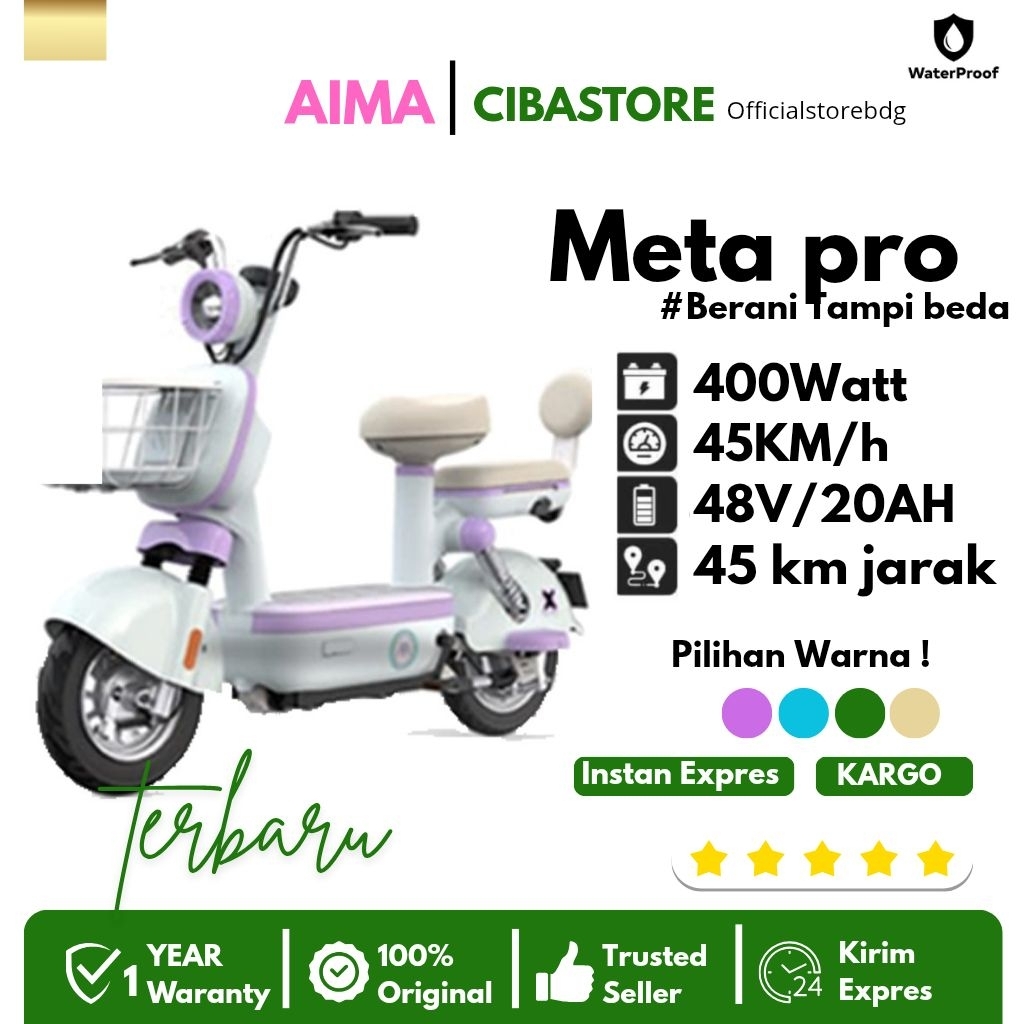 Aima Meta pro Sepeda listrik Baru 2025 48V20Ah 60Km 45k/H Bergaransi
